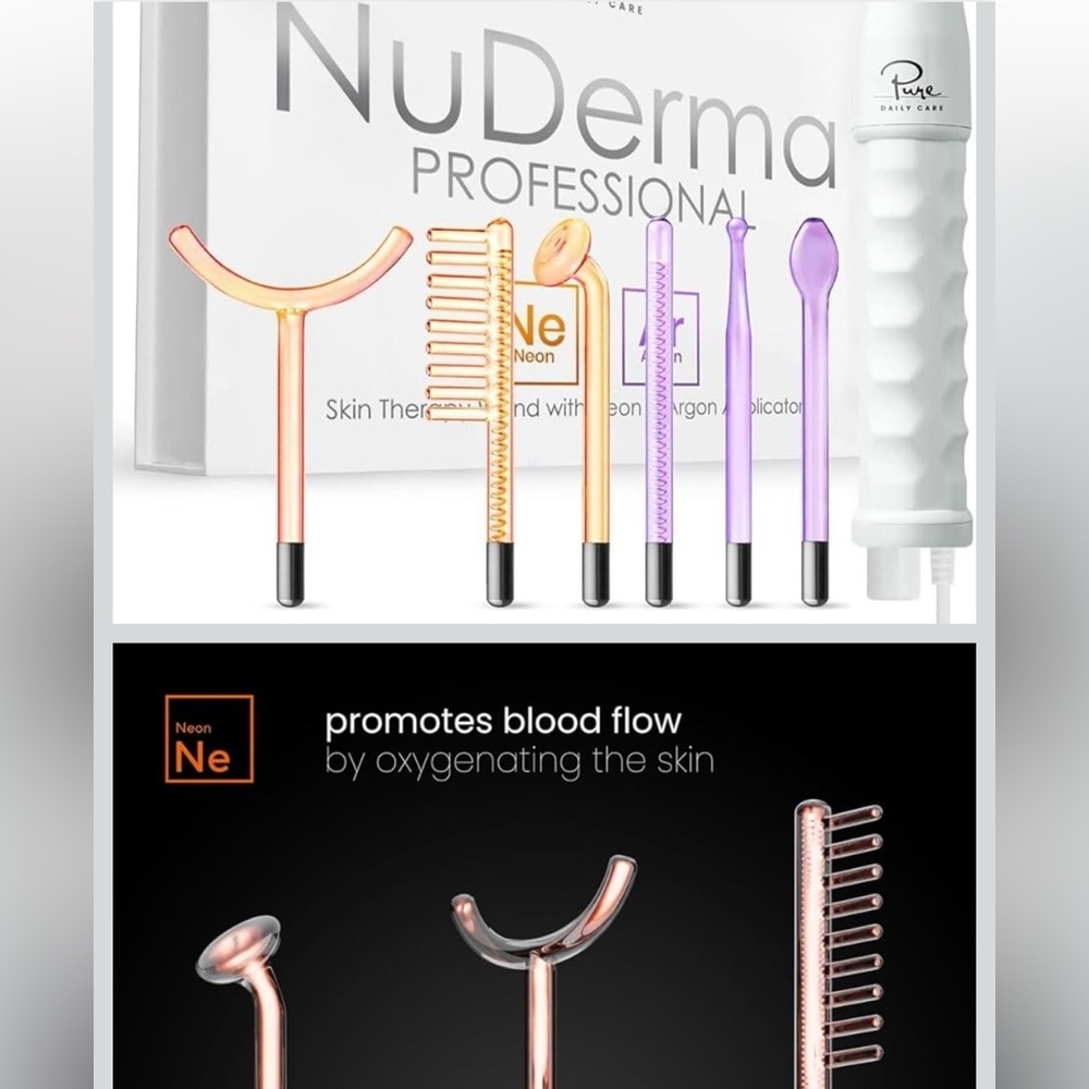 NUDE NuDerma Professional Skin Therapy Wand - Iridescent Accents - Picture 3 of 6